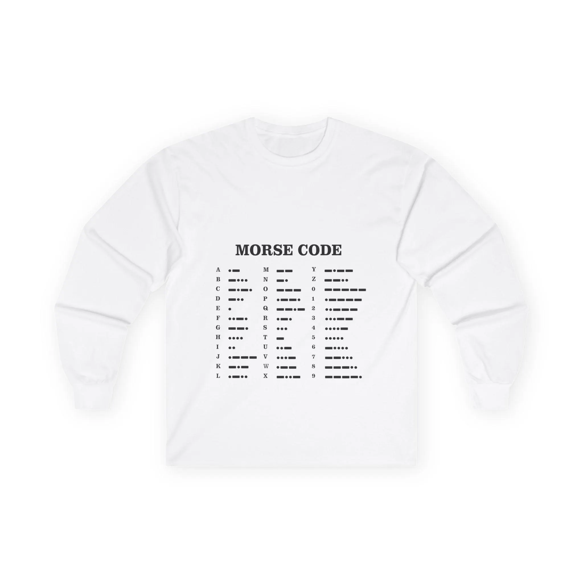 Morse Code Long Sleeve Shirt | Ham Radio Operator Gift | Morse Code Sleeve Print Tee | Amateur Radio Shirt | Nerd Gift for Men Women